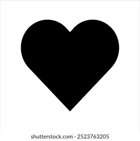 Simples um ícone de coração preto sinal plano símbolo vetor ilustração design em fundo branco.