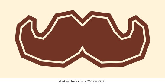 Simples um adesivo de cor de um estilo de recorte de bigode