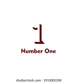 Simple one letter flat icon logo
