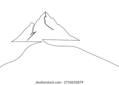 Simples ilustração de uma linha de arte de uma colina ou cúpula acidentada