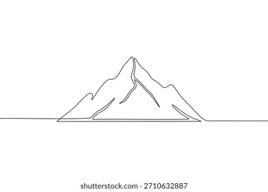 Simple ilustración de arte de una línea de una colina o cumbre escarpada