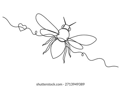 Simple una línea de arte insecto minimalista símbolo de amor