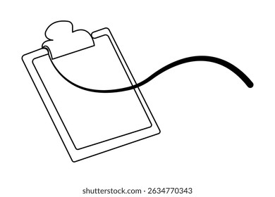 Simple one line clipboard with checklist icon