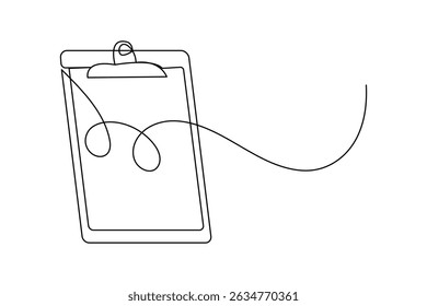 Simple one line clipboard with checklist icon