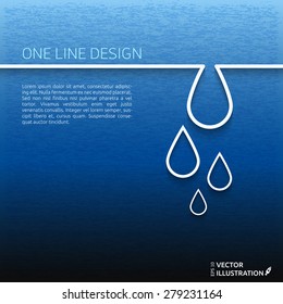 Simple one line design with place for text. Vector illustration.
