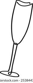 Simple One Line Drawing of a Champagne Flute Glass
