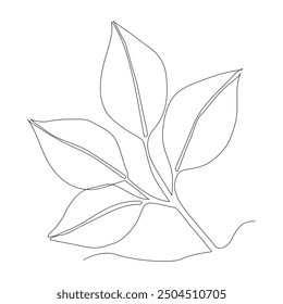 Simple one line drawing of leaves.