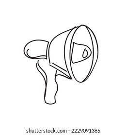 Simple one line drawing of megaphone icon