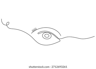 Simple one line eye art elegant minimal design on white background vector illustration