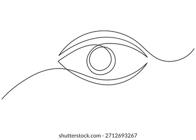 Diseño minimalista elegante del arte del ojo de una línea simple en la Ilustración vectorial blanca del fondo