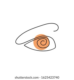 Simple One Line Eye Icon Isolated on White Background. Continuous Drawing Ophthalmologist Logo. Human Eyes Made with Single Lines. Eyeball Creativity Drawing Vector Illustration