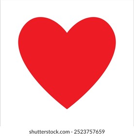 Simple one red heart icon flat sign symbol vector illustration design on white background.