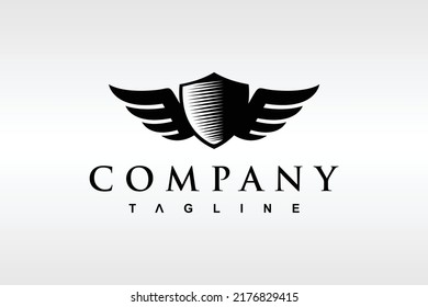 simple one wing shield logo