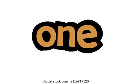 simple ONE writing text design