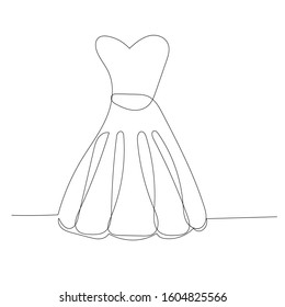simple one-line drawing of a dress