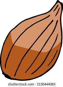 Simple onions on white background. Vector image.