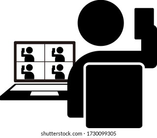 Das Symbol einer einfachen Online-Trink-Party
