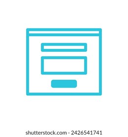 Einfaches Online-Formular. Aus blauem Symbolsatz.
