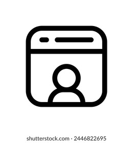 Simple Online Interview line icon isolated on a white background