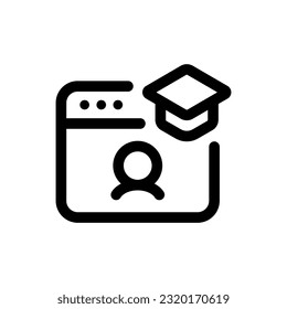 Simple Online Lesson icon. The icon can be used for websites, print templates, presentation templates, illustrations, etc