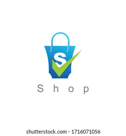 Simple Online Shop Concept Logo Icon Vector Design Template