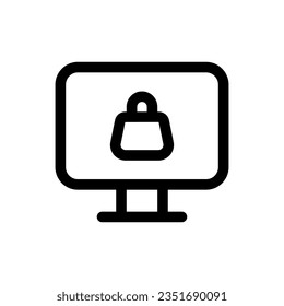 Simple Online Shop icon. The icon can be used for websites, print templates, presentation templates, illustrations, etc