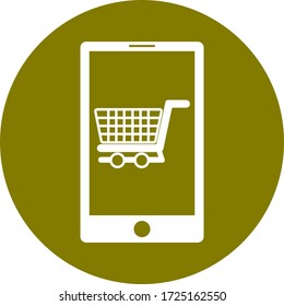 El sencillo diseño de la tienda en línea con un icono de diseño plano