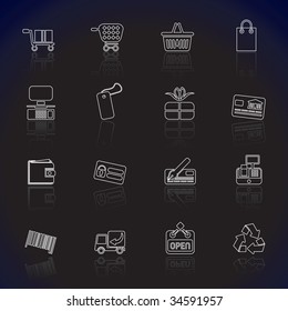 Simple Online Shop icons - Vector Icon Set