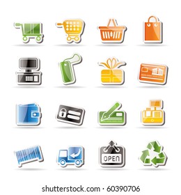 Simple Online Shop icons - Vector Icon Set