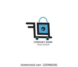 Simple online shopping cart logo,Online store logo design idea template,new grocery logo,store logo,basket logo,shopping cart logo.