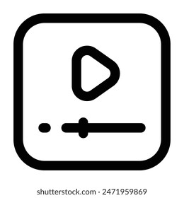 Simple Online Video icon. The icon can be used for websites, print templates, presentation templates, illustrations, etc