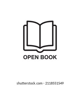 simple open book line icon