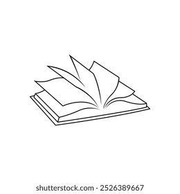 Simple open book line icon