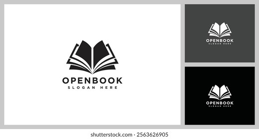 Simple open book silhouette  designs