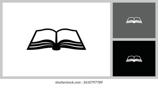 Simple open book silhouette  designs