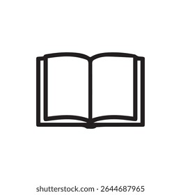 Simple open book vector icon design. Ideal for educational materials, library resources, or literary themed projects symbolizing knowledge and learning.