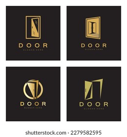simple open door abstract logo, with geometric shapes,For building construction,contractors, business property and construction companies,vector.