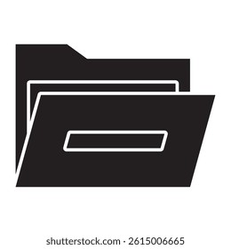Simple open folder icon in outline style. Perfect for representing data, files, and organization in digital interfaces and documents. Vector illustration