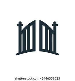 simple open gate logo vector illustration template design