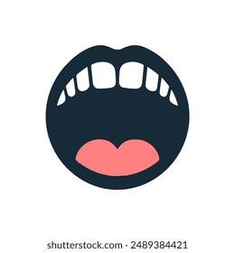 simple open mouth logo vector illustration template design