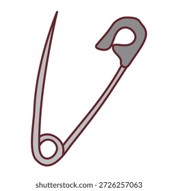 Gráfico abierto simple del accesorio del metal minimalista del icono del perno de seguridad