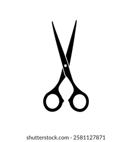 Simple open scissors icon silhouette icon flat vector illustration design.