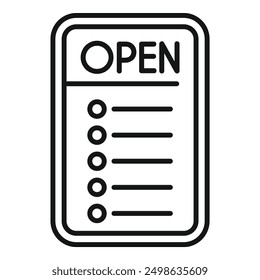 Simple open sign is hanging on a door, indicating the business is open