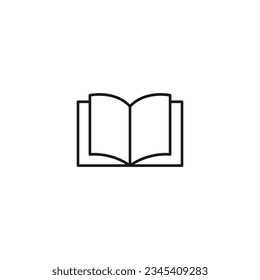 Simple Opened Book Vector Line Sign for Advertisement. Perfect for web sites, books, stores, shops. Editable stroke in minimalistic outline style