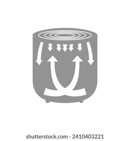 Simple operating diagram of the inside of an air fryer. Vector illustration. Manual
instructions for use.