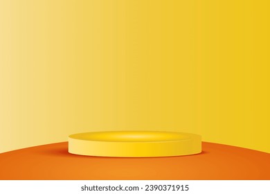 Simple orange 3D podium stage
