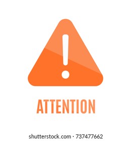 Simple orange attention sign with rounded corners