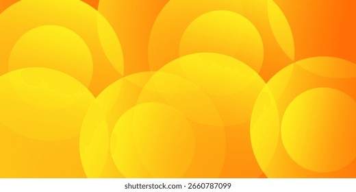 Simple orange background with circles art modern
