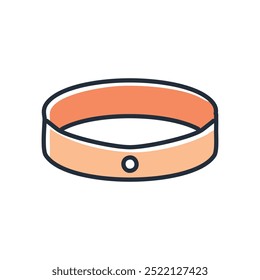 Simple orange band. Simple orange band with a single button, perfect for web design or app icons.