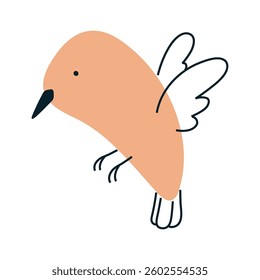 Simple orange bird. Perfect for spring and nature designs.